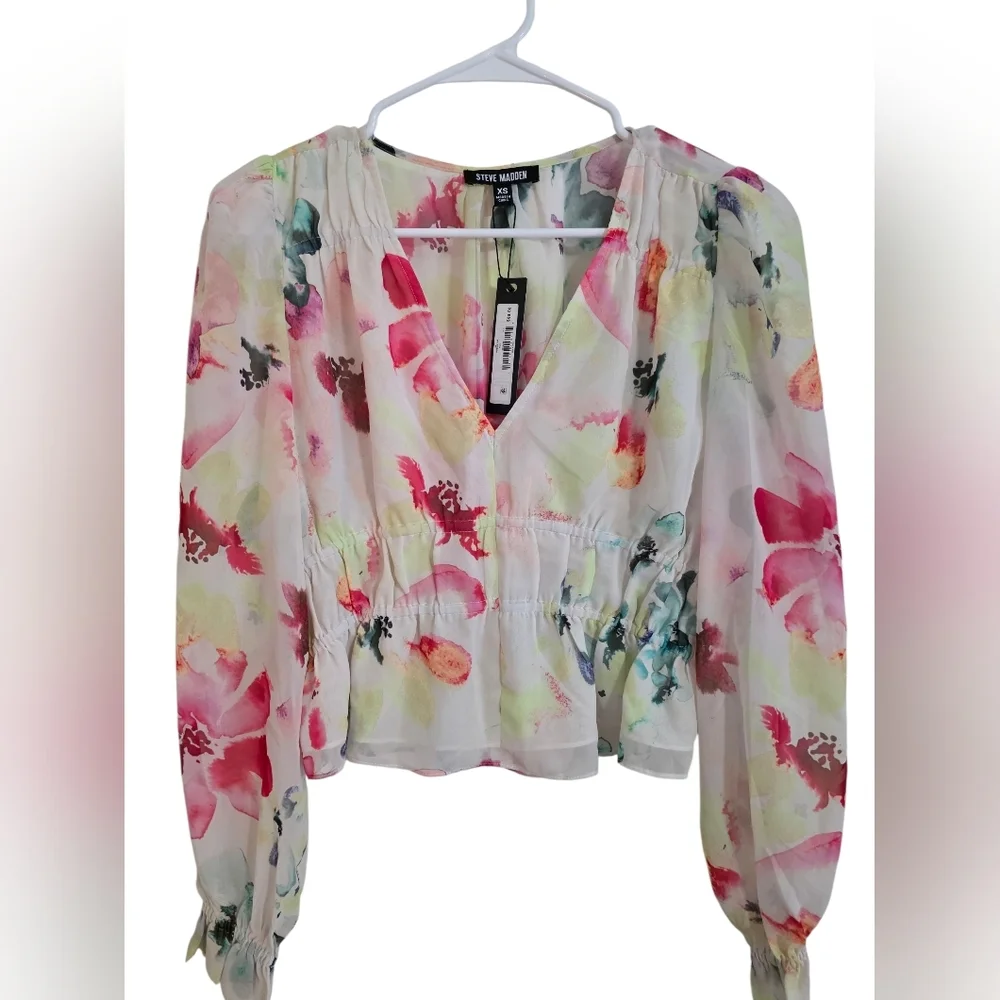 Steve Madden Sheer Women's Ardenne Top Size XS - Picture 6 of 9